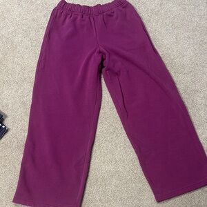 Athletha forever fleece wide leg pants in size small.